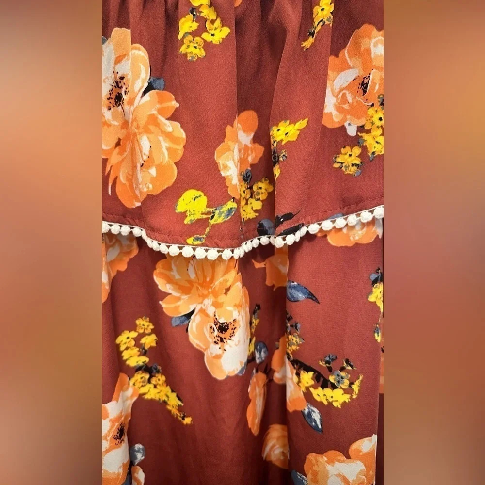 Miss Chievous Women’s Off the Shoulder Red Floral Blouse Size 2X - Picture 5 of 6